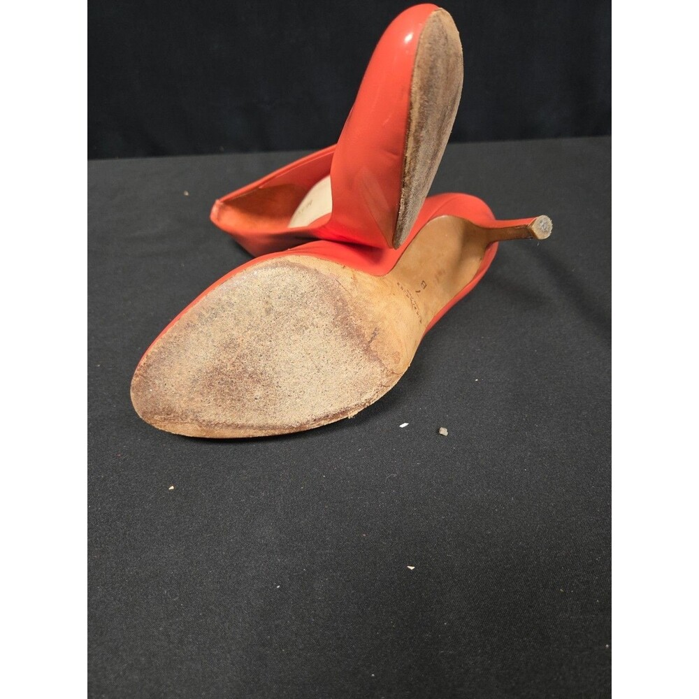 COACH Women's Orange Nala Patent Leather Round-Toe Slip-On Pumps SZ 7 - Picture 7 of 7